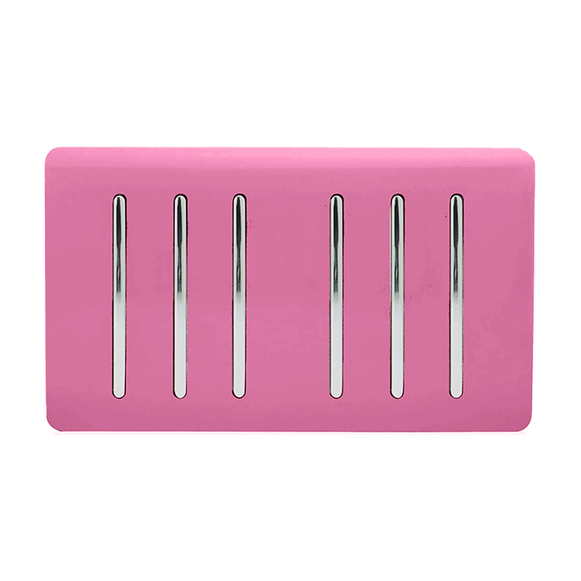 ART-SS66PK  6 Gang 2 Way 10 Amp Rocker Twin Plate Pink